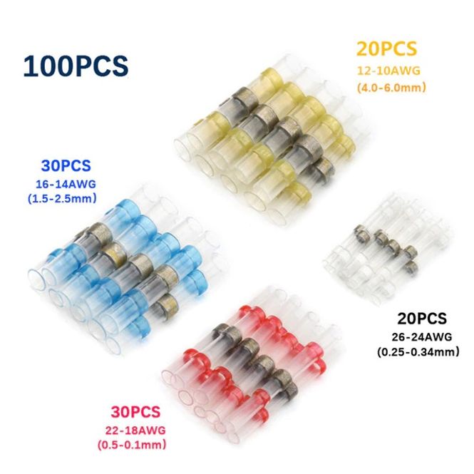 Hovedbilde 100 stk krympe kabelsko med ...