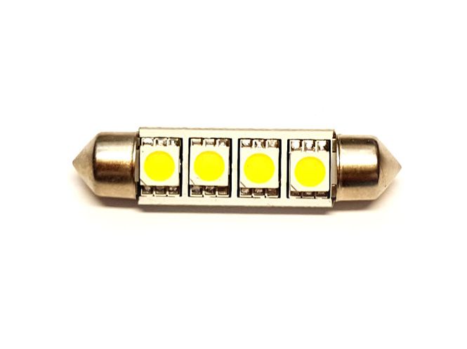 Hovedbilde 42mm 4xSMD LED pære hvit 12V