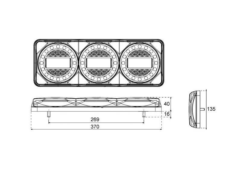 Diode baklykt med baklys 12-24V