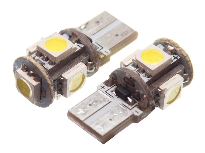 Hovedbilde 12V 5xSMD LED W5W sokkel