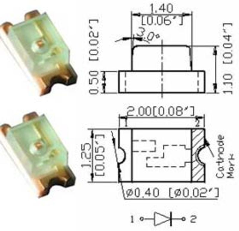 SMD LED, 0805, Blå