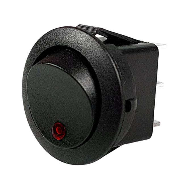 Hovedbilde Rund bryter rød 20mm 12V